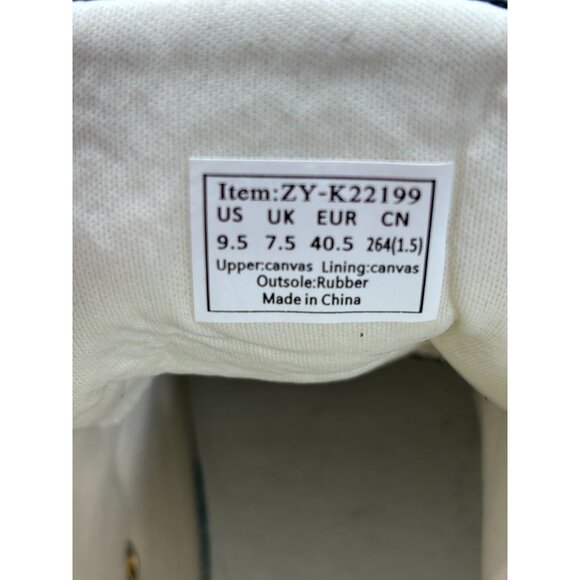 Unisex High-Top Canvas Sneakers Size 9.5 US Lace-Up Casual Shoes Black & White M - Picture 9 of 10